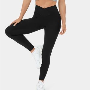 NWT HALARA CLOUDFUL Crossover Waist Black Leggings Yoga Pants